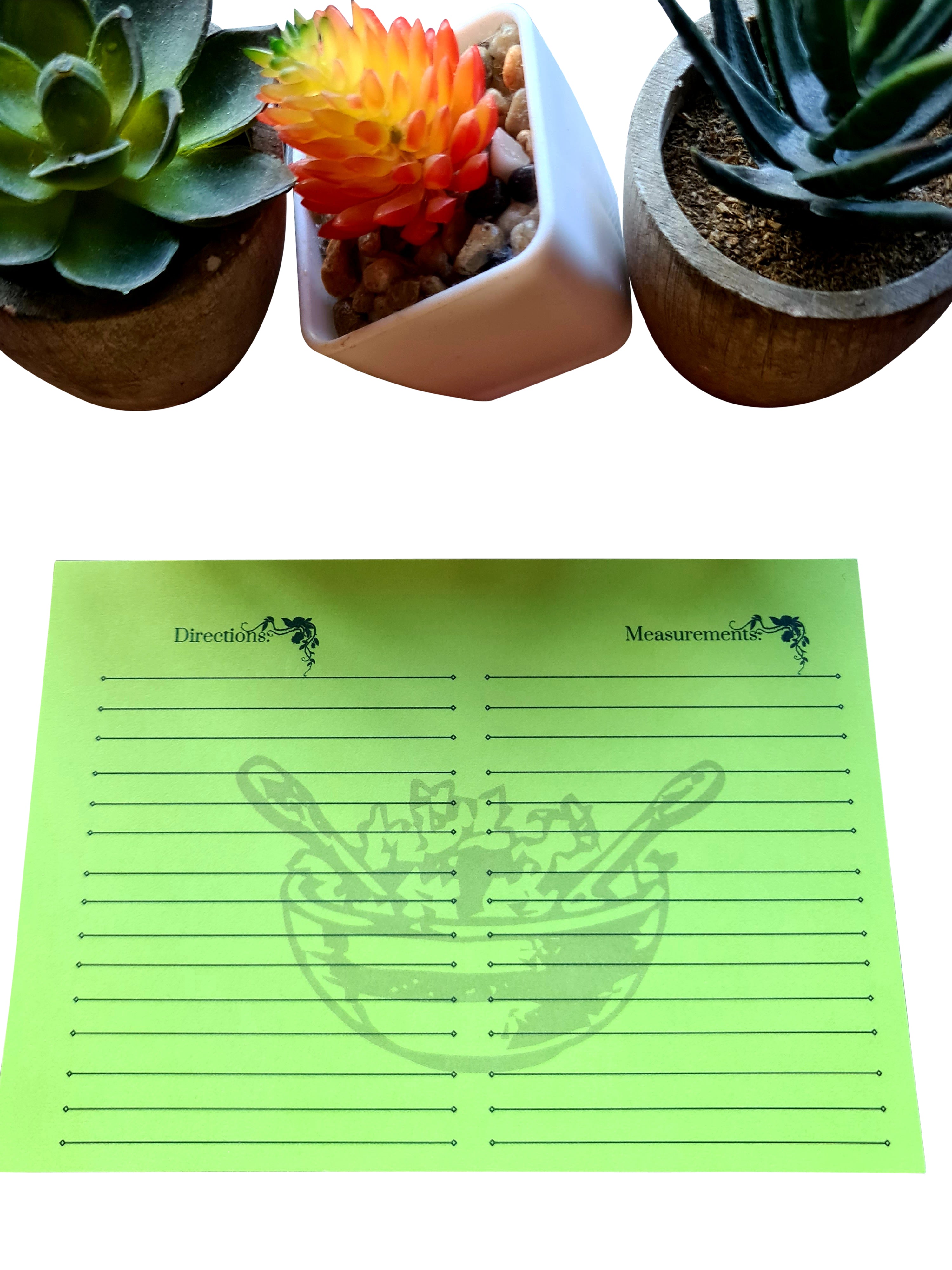 Green leaf Double-Sided Printed Recipe Cards
