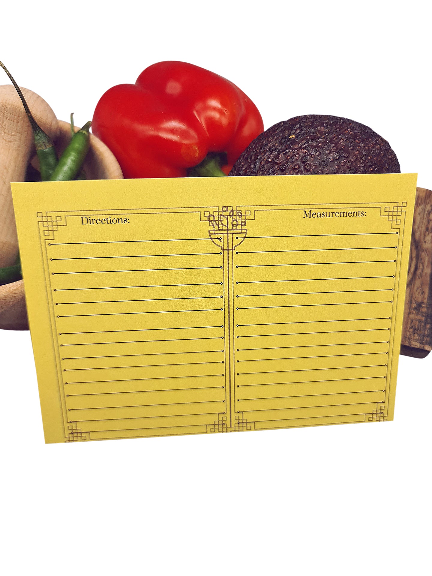 Yellow recipe cards - Set of 10/15 Double-Sided Printed Recipe Cards